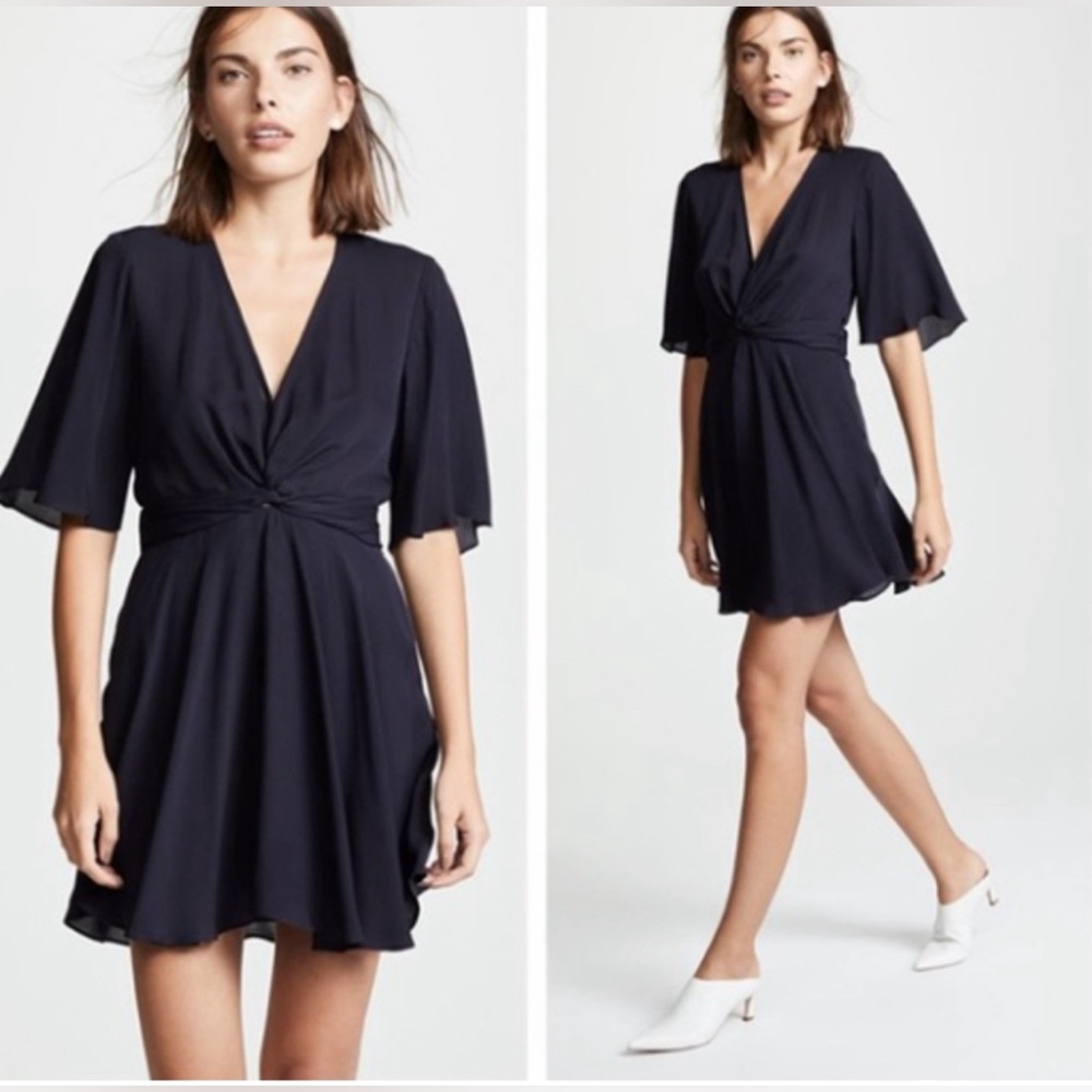 A.L.C. Ava Twist Front 100% silk mini dress Size 8/M